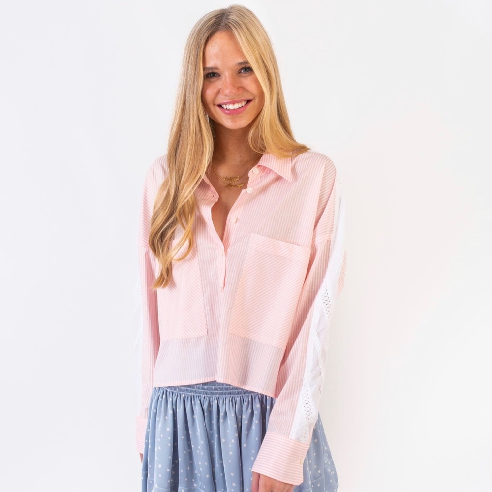 Koch Lyle top in pink seersucker NWT, no longer sold